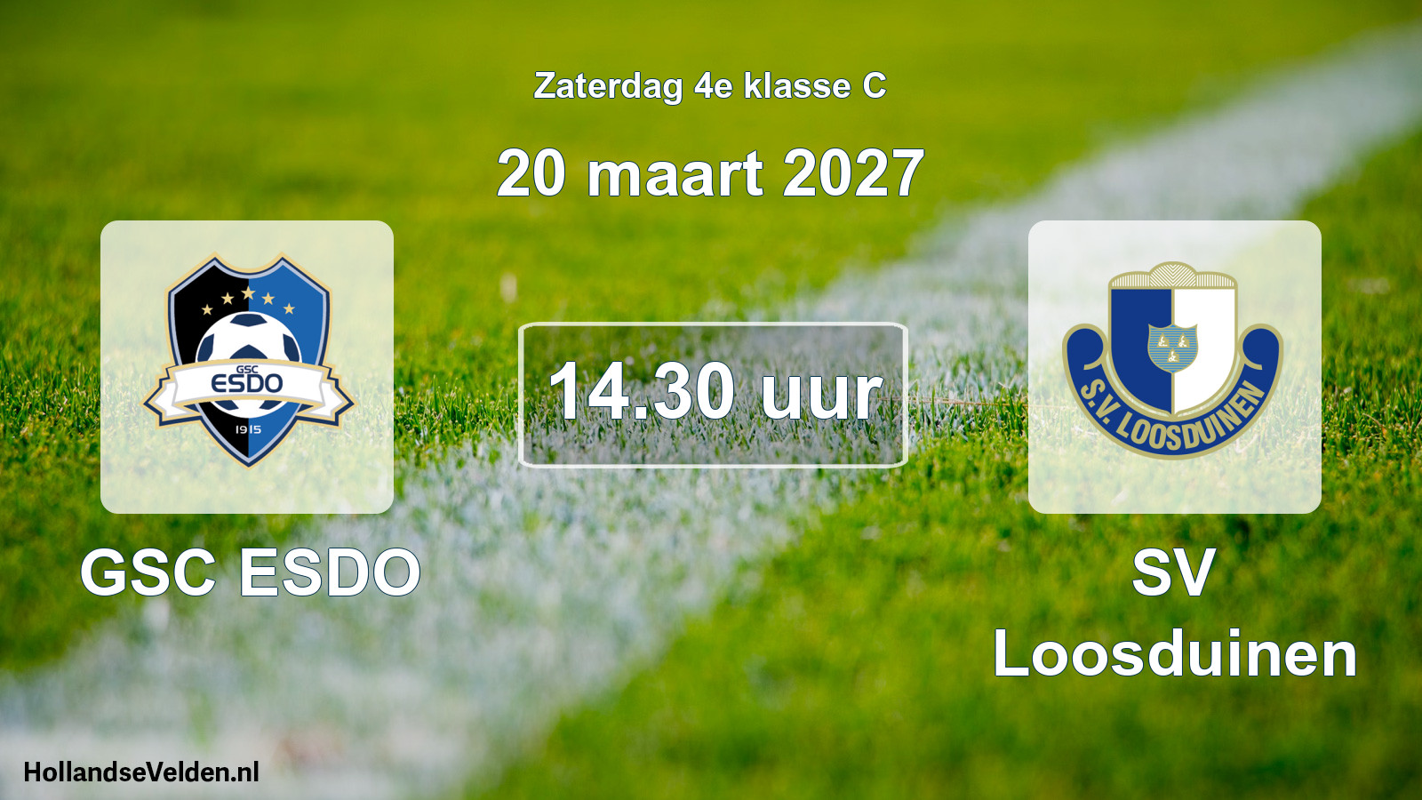 Geplande wedstrijd: GSC ESDO - SV Loosduinen (20 maart 2027)