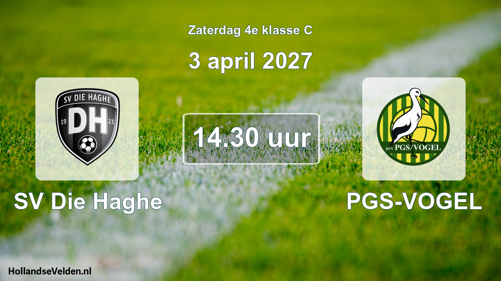 Geplande wedstrijd: SV Die Haghe - PGS-VOGEL (3 april 2027)