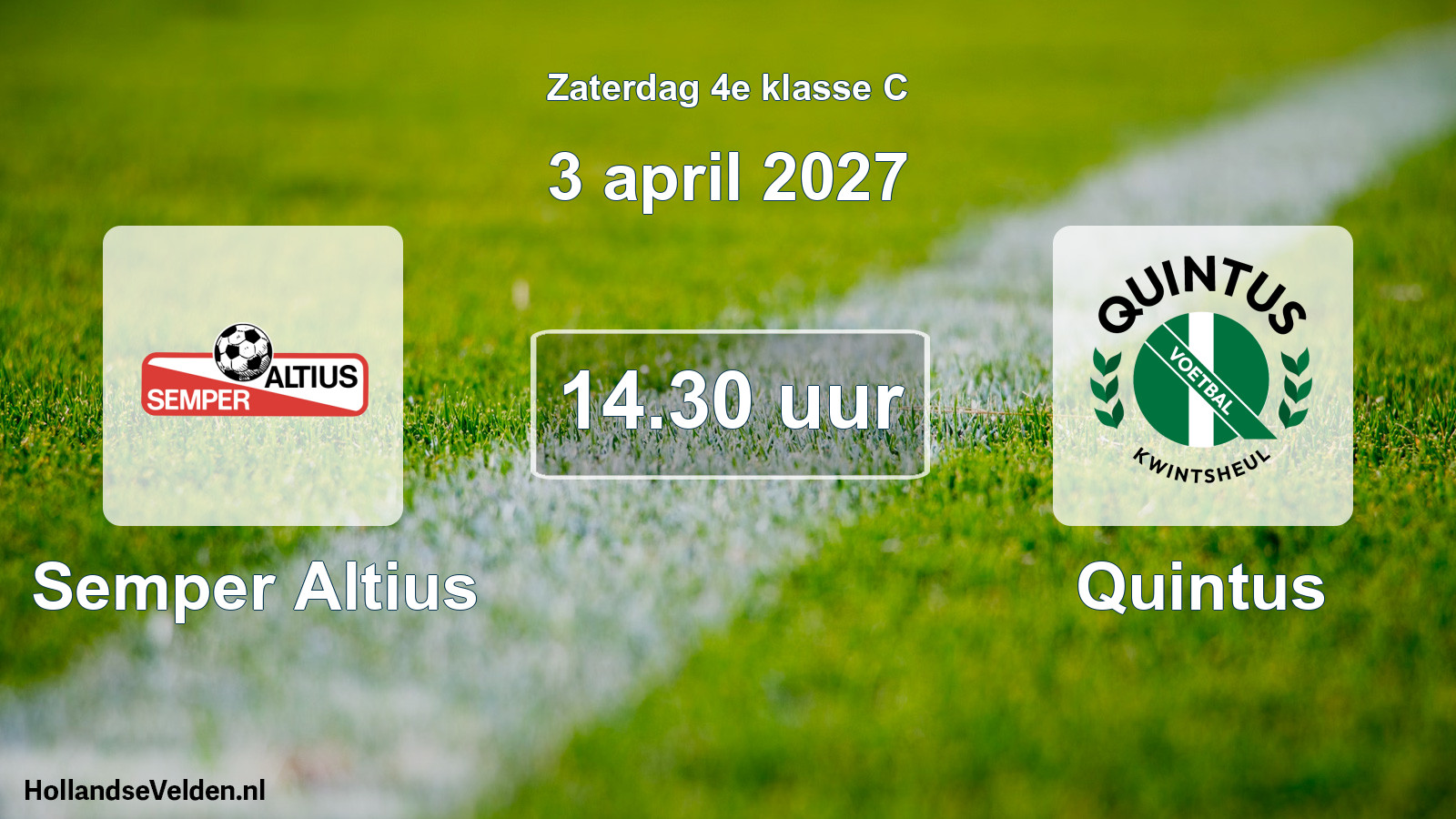 Geplande wedstrijd: Semper Altius - Quintus (3 april 2027)