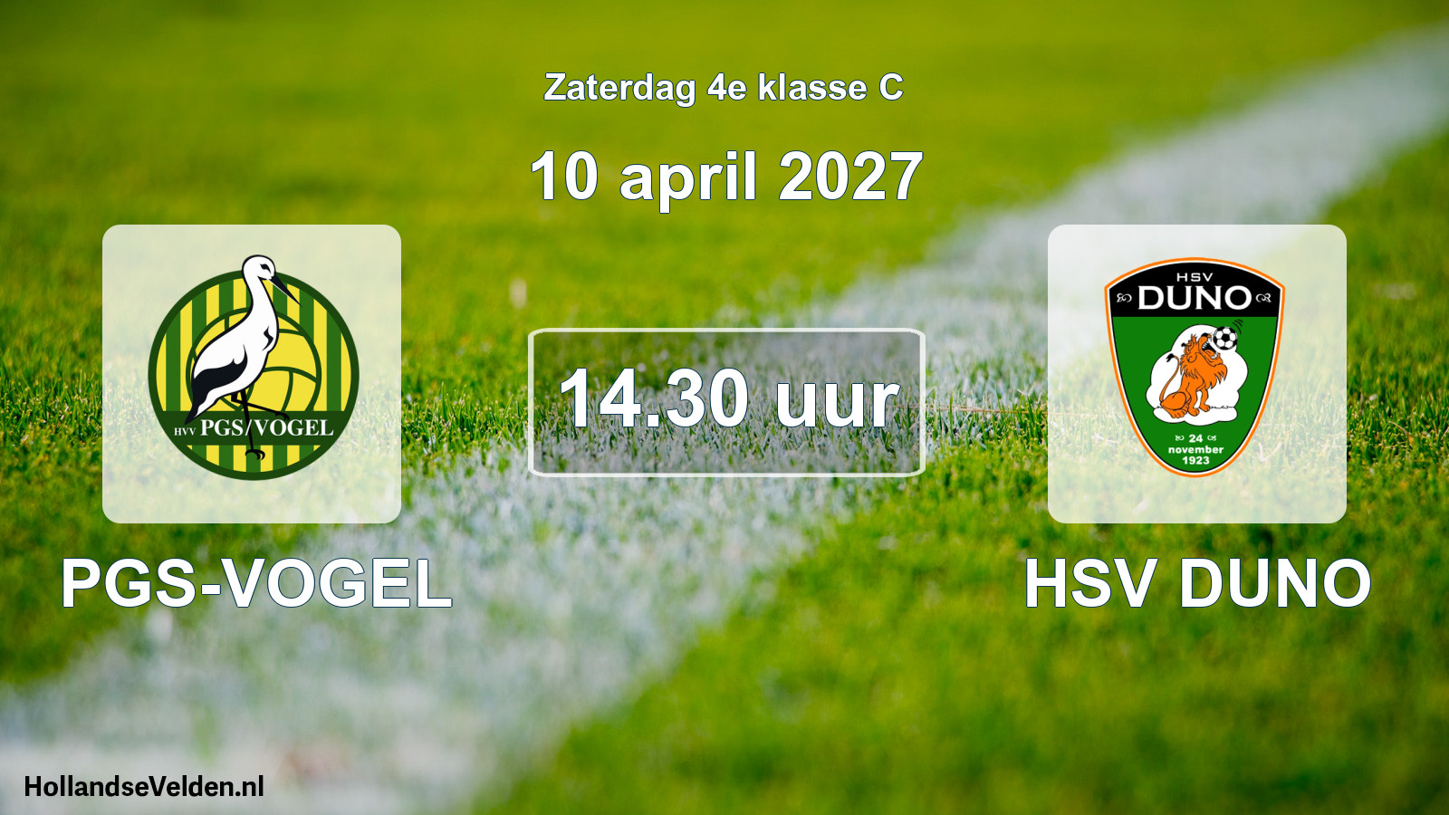Geplande wedstrijd: PGS-VOGEL - HSV DUNO (10 april 2027)