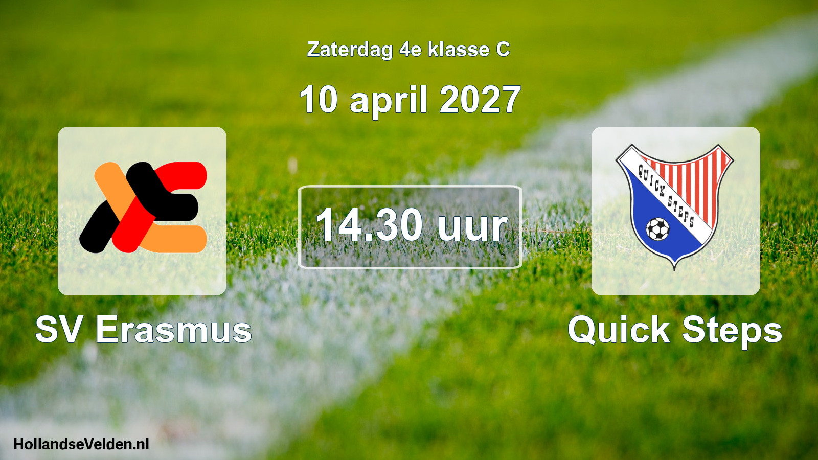 Geplande wedstrijd: SV Erasmus - Quick Steps (10 april 2027)