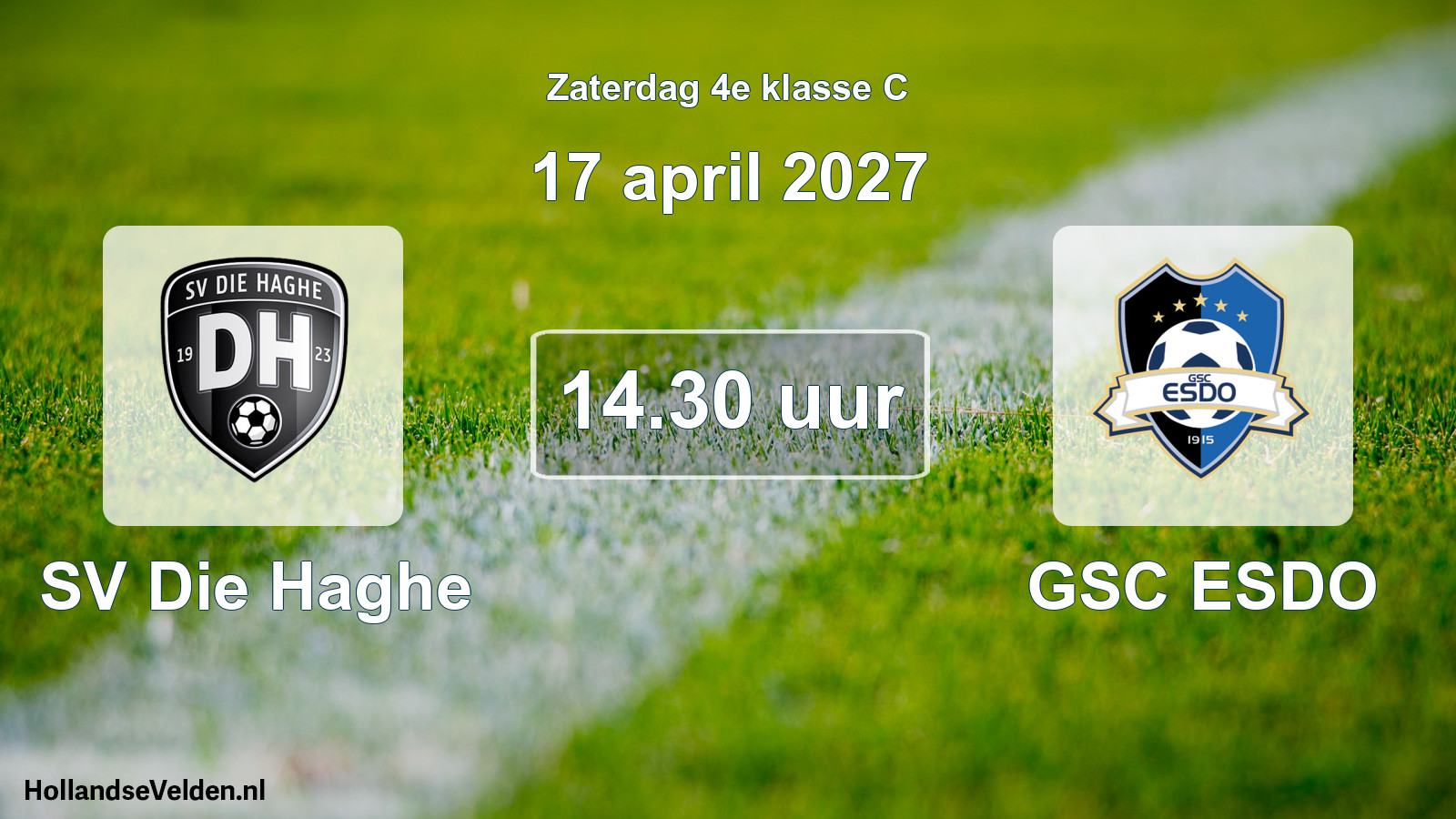 Geplande wedstrijd: SV Die Haghe - GSC ESDO (17 april 2027)