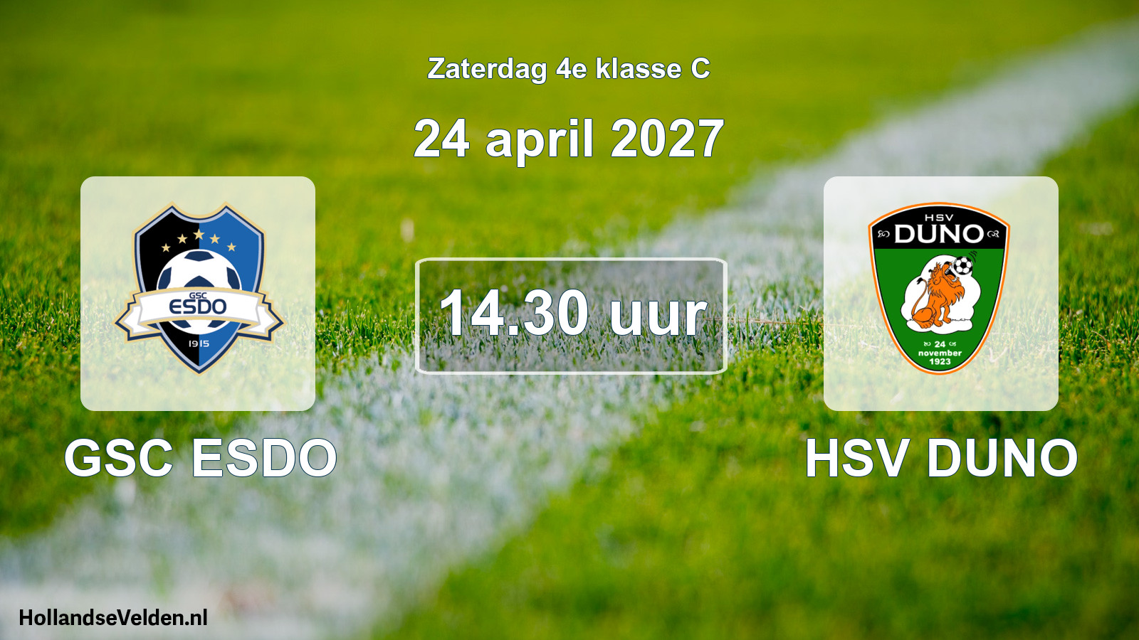 Geplande wedstrijd: GSC ESDO - HSV DUNO (24 april 2027)