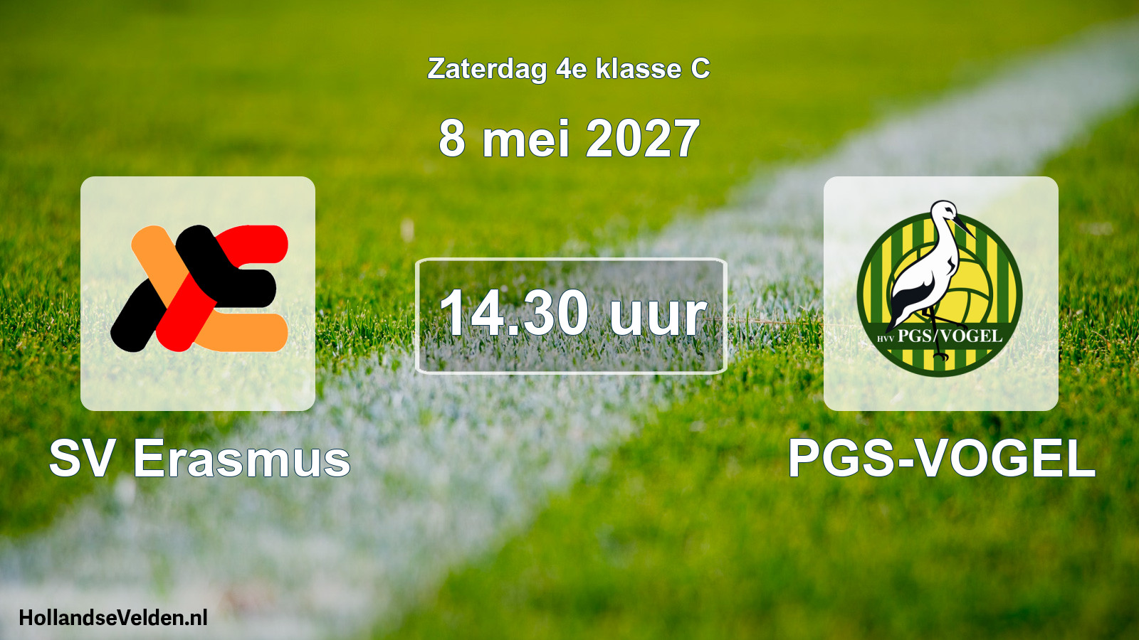 Geplande wedstrijd: SV Erasmus - PGS-VOGEL (8 mei 2027)