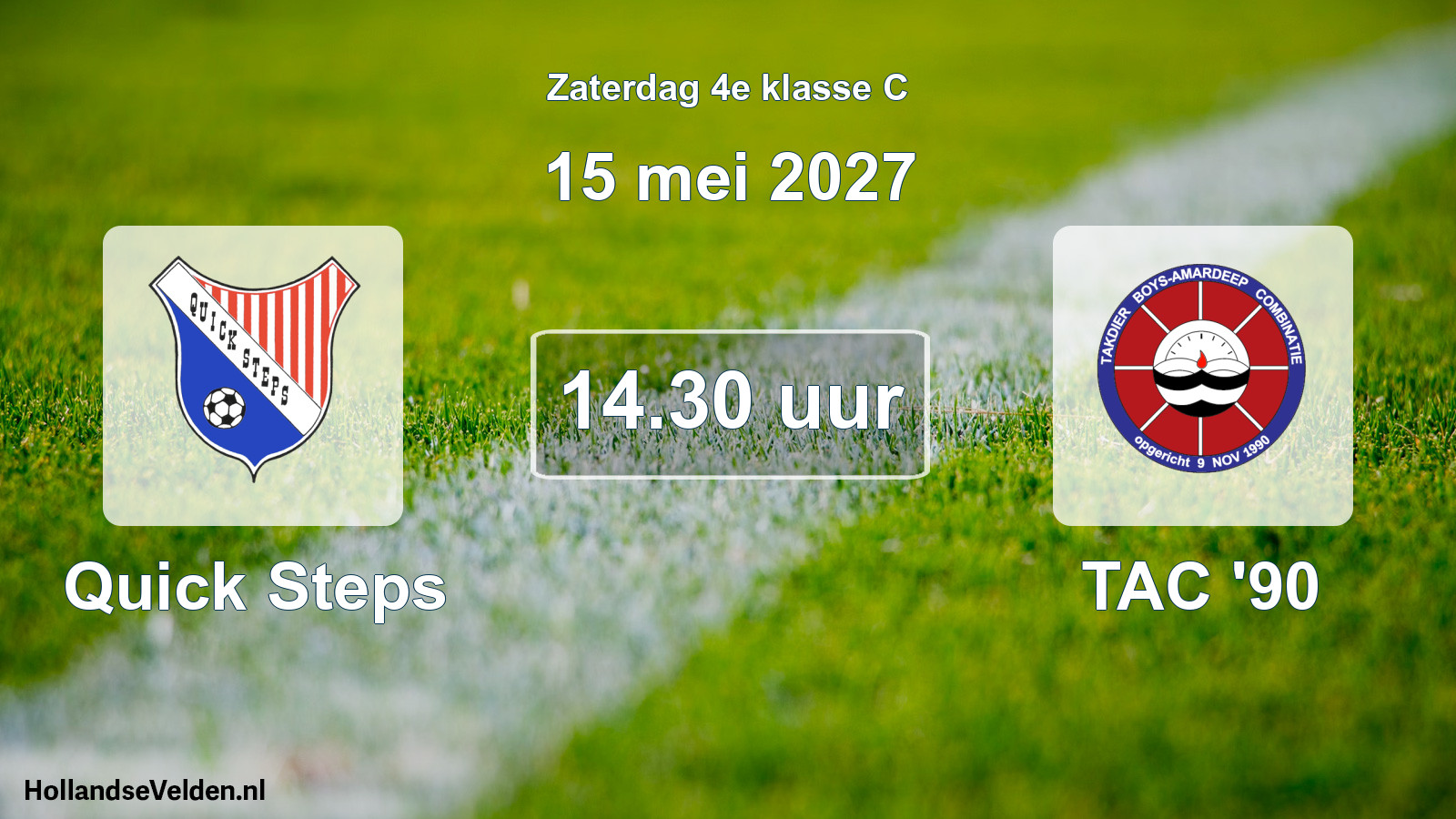 Geplande wedstrijd: Quick Steps - TAC '90 (15 mei 2027)