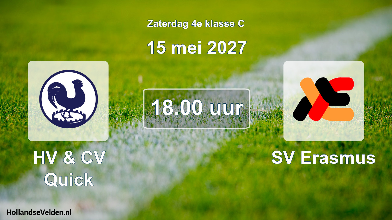 Geplande wedstrijd: HV & CV Quick - SV Erasmus (15 mei 2027)