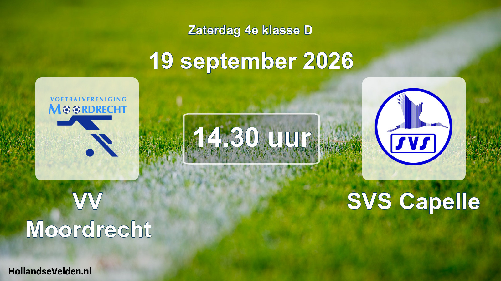 Geplande wedstrijd: VV Moordrecht - SVS Capelle (19 september 2026)