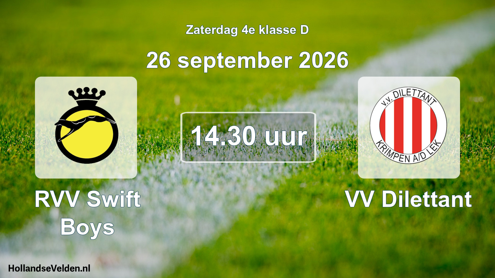 Geplande wedstrijd: RVV Swift Boys - VV Dilettant (26 september 2026)