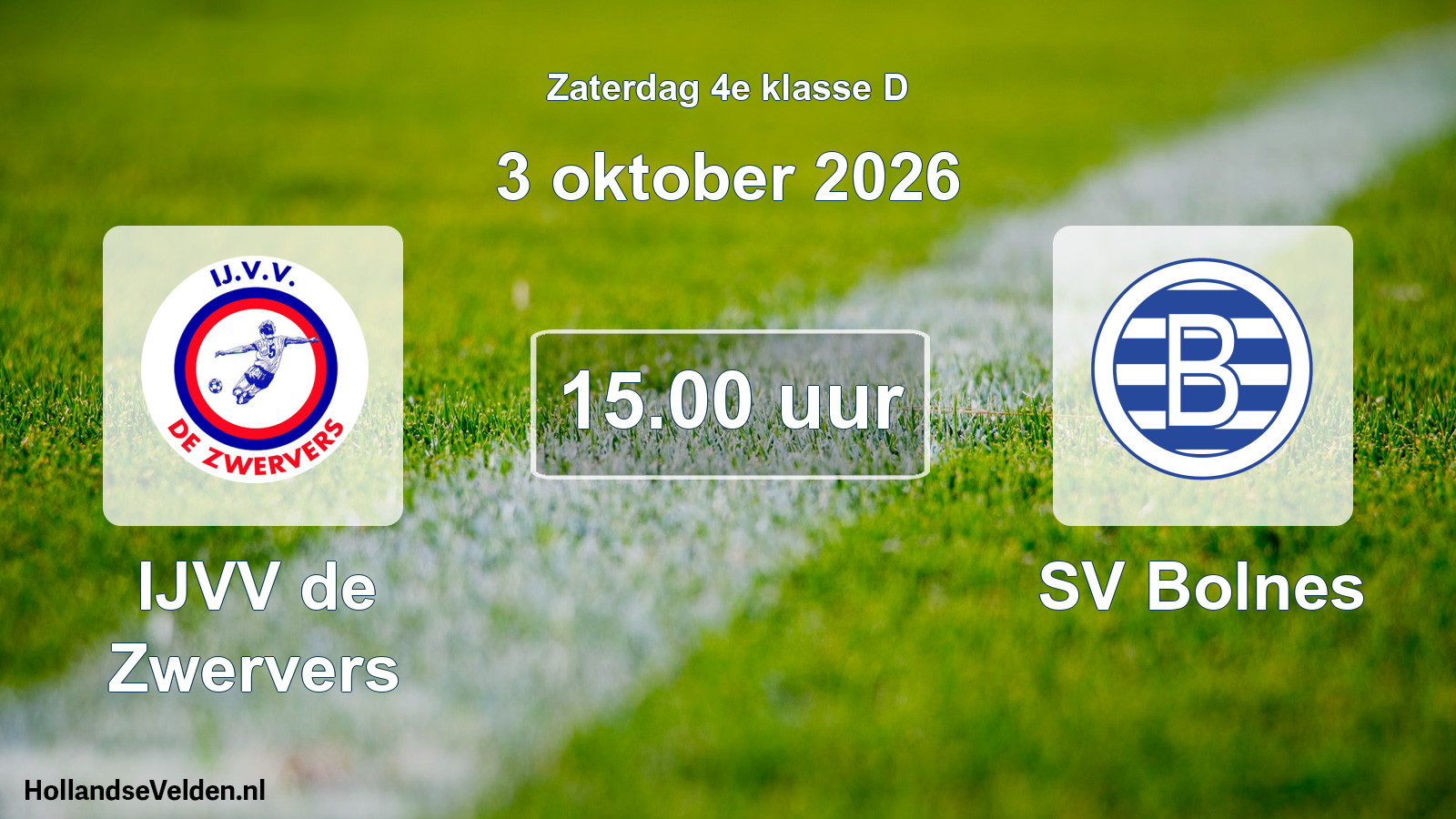 Geplande wedstrijd: IJVV de Zwervers - SV Bolnes (3 oktober 2026)