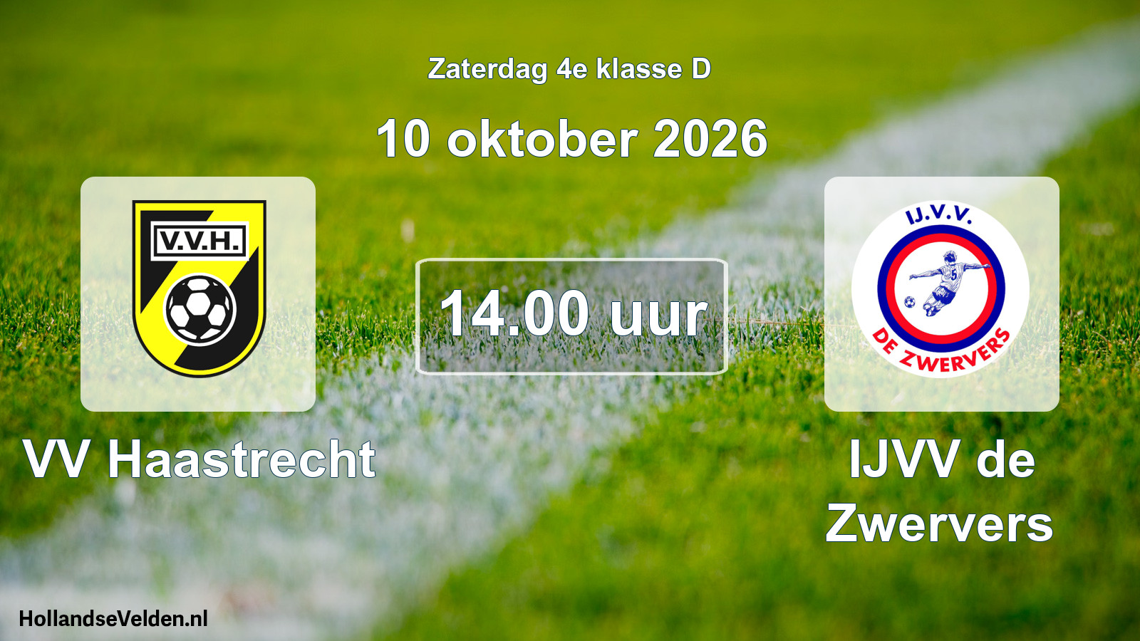 Geplande wedstrijd: VV Haastrecht - IJVV de Zwervers (10 oktober 2026)