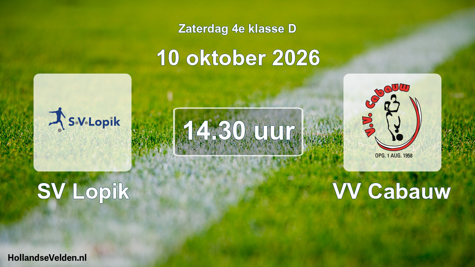 Geplande wedstrijd: SV Lopik - VV Cabauw (10 oktober 2026)