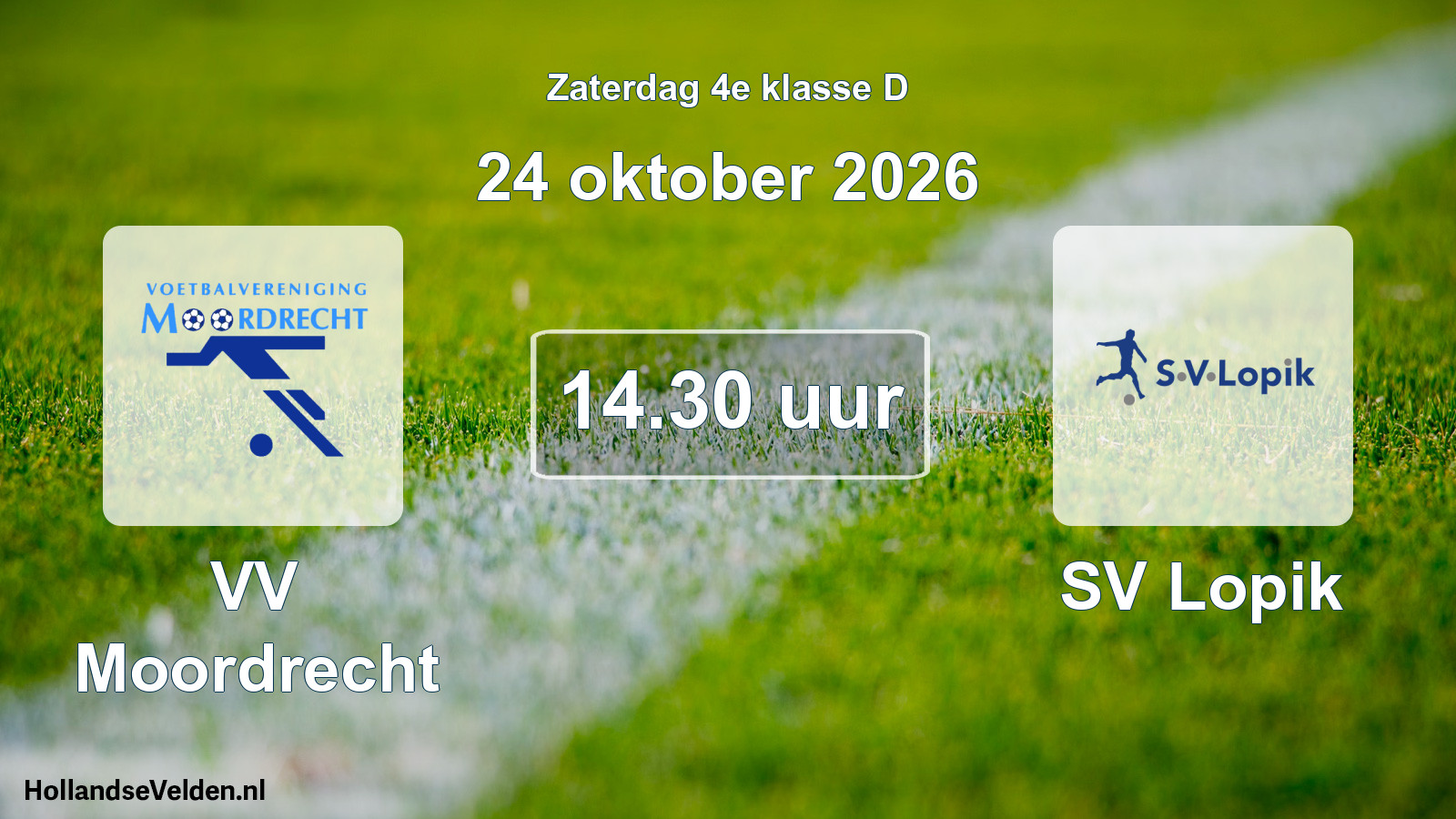 Geplande wedstrijd: VV Moordrecht - SV Lopik (24 oktober 2026)