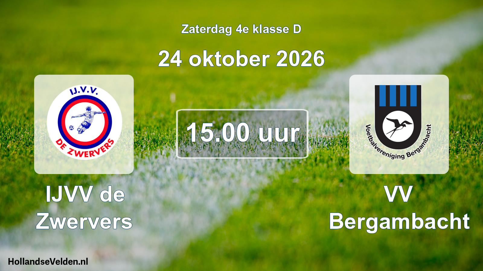 Geplande wedstrijd: IJVV de Zwervers - VV Bergambacht (24 oktober 2026)