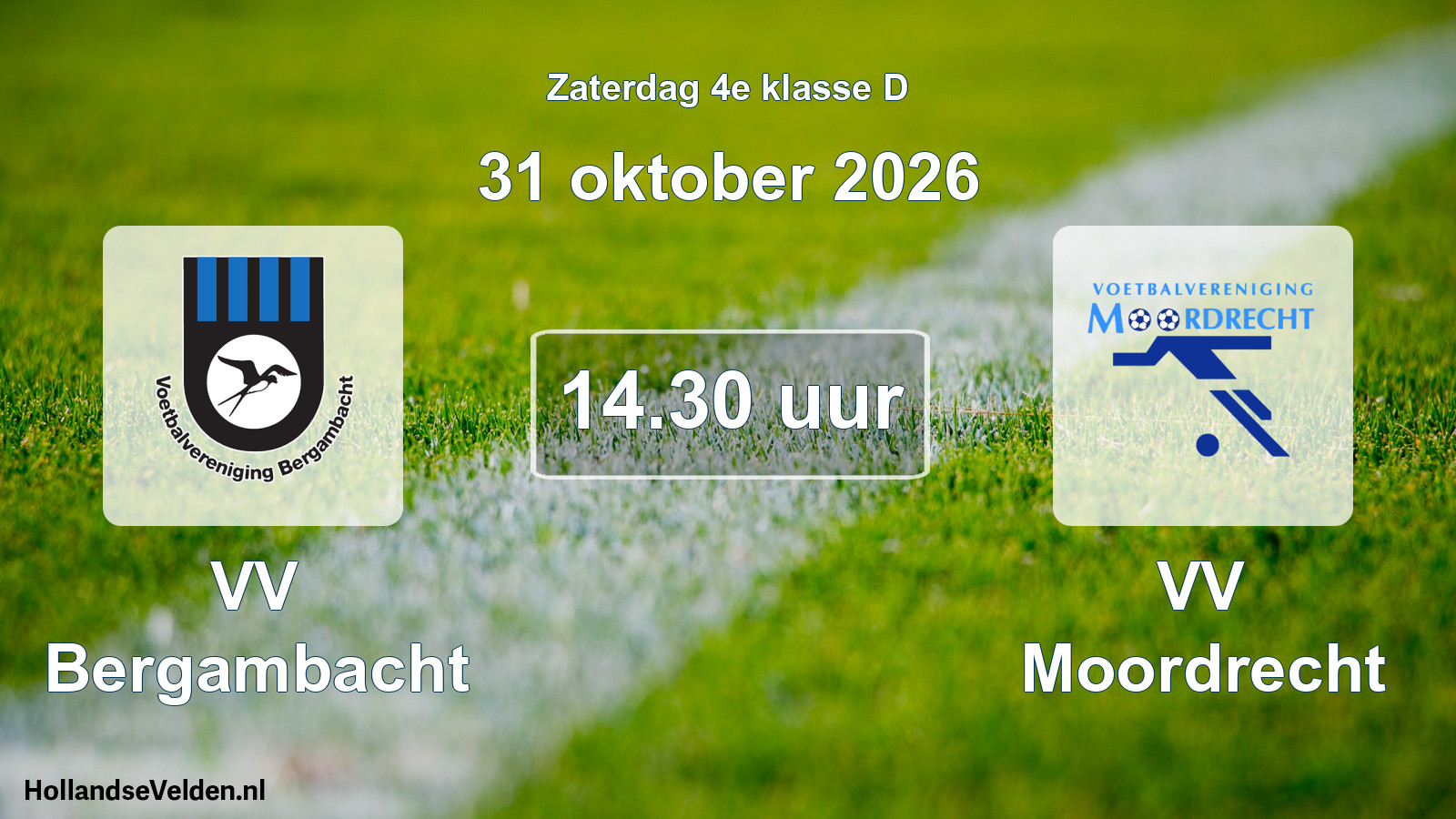 Geplande wedstrijd: VV Bergambacht - VV Moordrecht (31 oktober 2026)