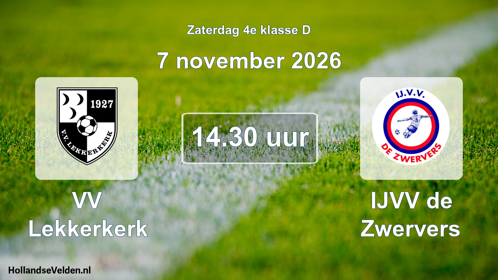 Geplande wedstrijd: VV Lekkerkerk - IJVV de Zwervers (7 november 2026)