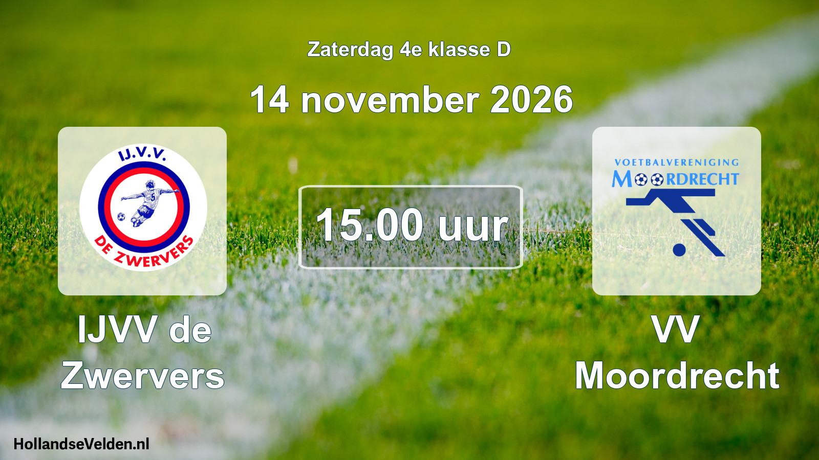 Geplande wedstrijd: IJVV de Zwervers - VV Moordrecht (14 november 2026)