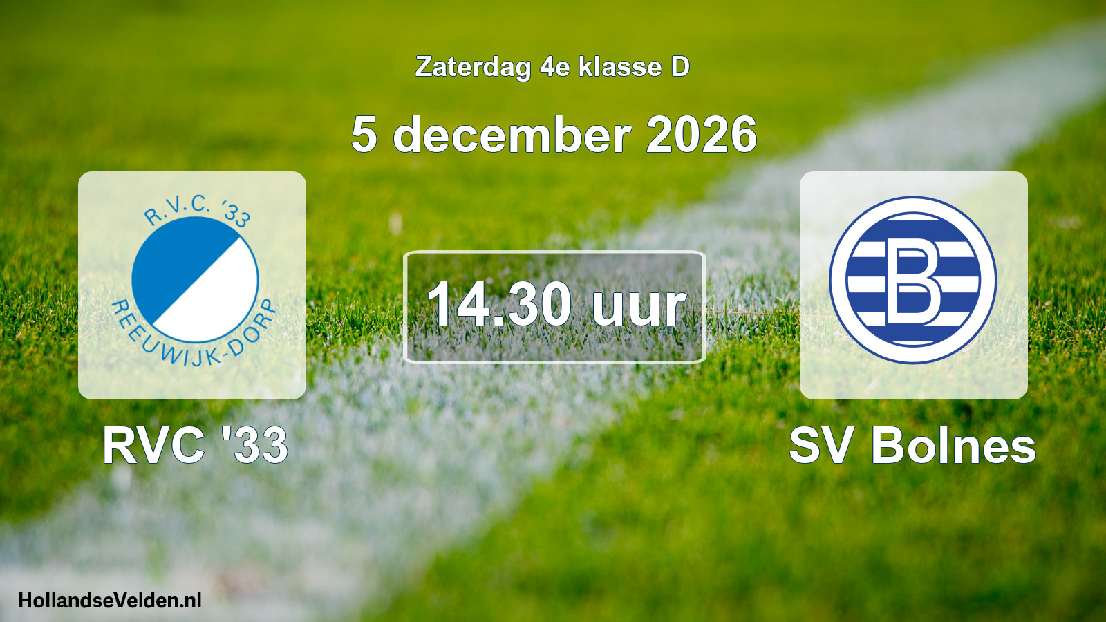 Geplande wedstrijd: RVC '33 - SV Bolnes (5 december 2026)