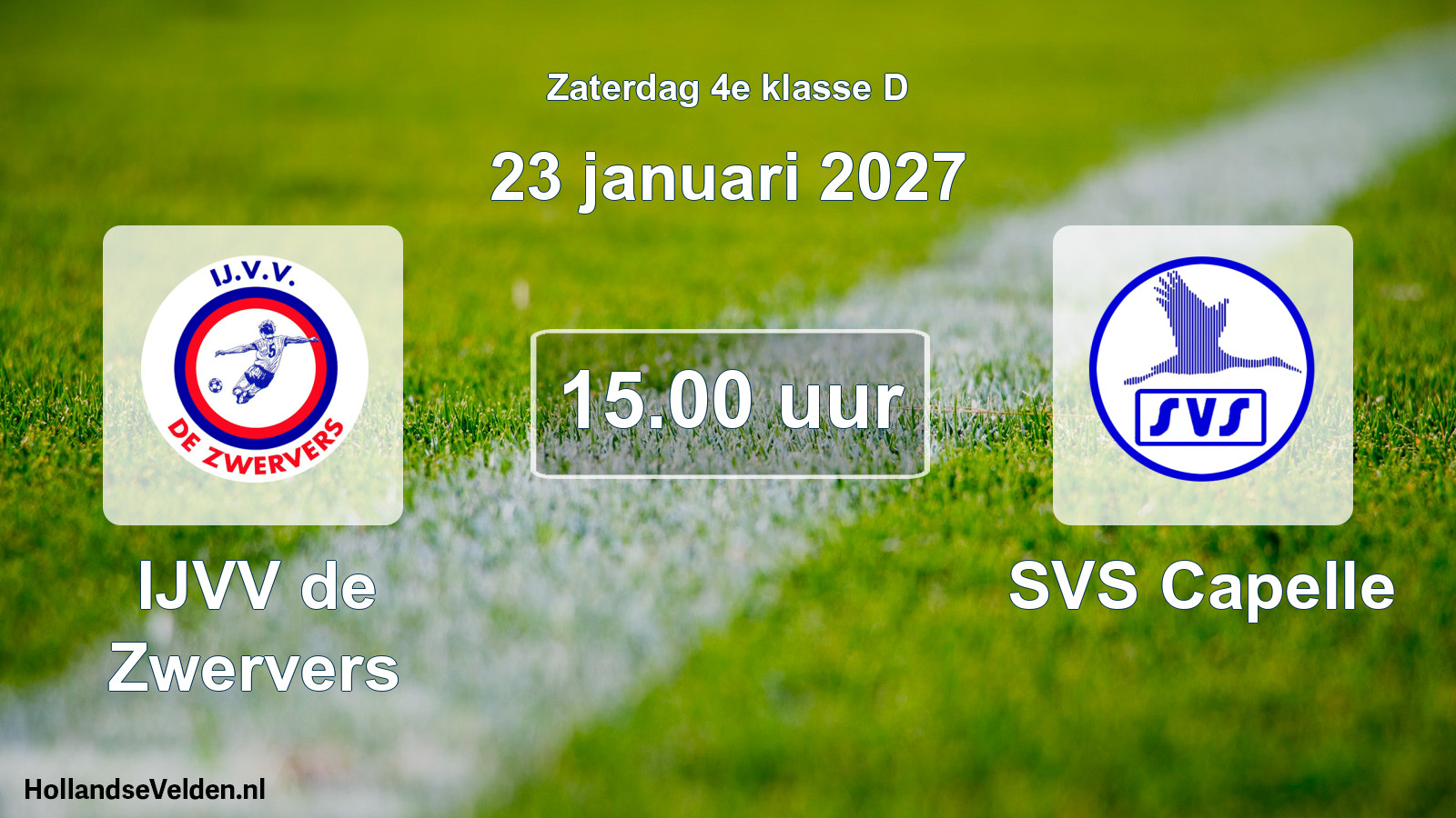Geplande wedstrijd: IJVV de Zwervers - SVS Capelle (23 januari 2027)