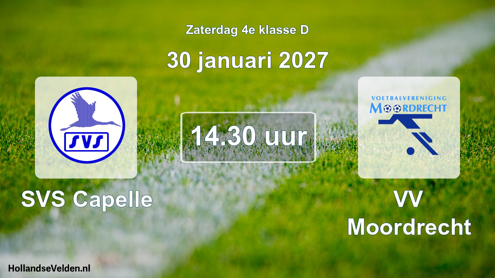 Geplande wedstrijd: SVS Capelle - VV Moordrecht (30 januari 2027)