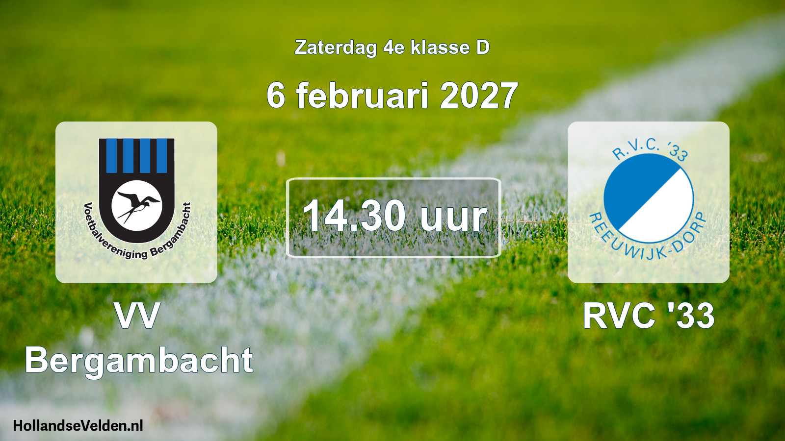 Geplande wedstrijd: VV Bergambacht - RVC '33 (6 februari 2027)