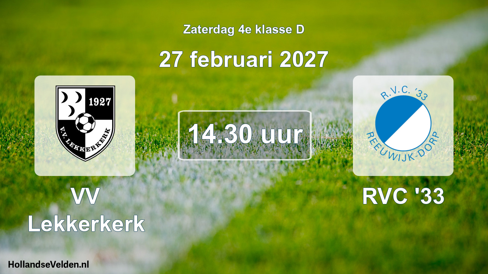 Geplande wedstrijd: VV Lekkerkerk - RVC '33 (27 februari 2027)