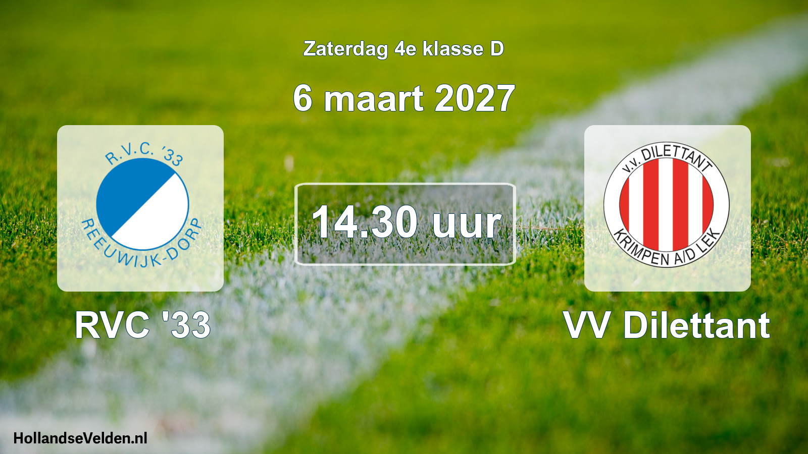 Geplande wedstrijd: RVC '33 - VV Dilettant (6 maart 2027)