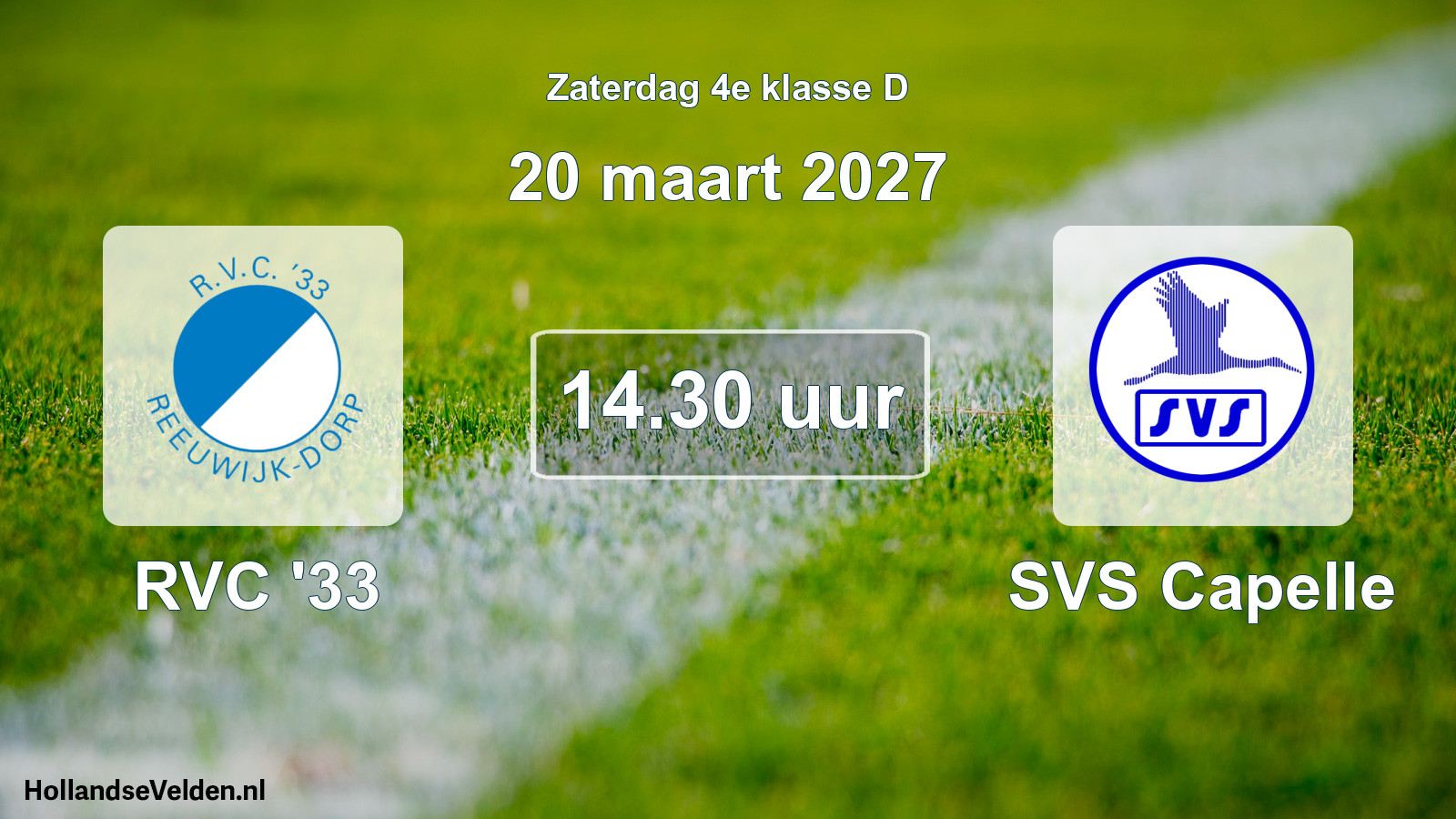 Geplande wedstrijd: RVC '33 - SVS Capelle (20 maart 2027)