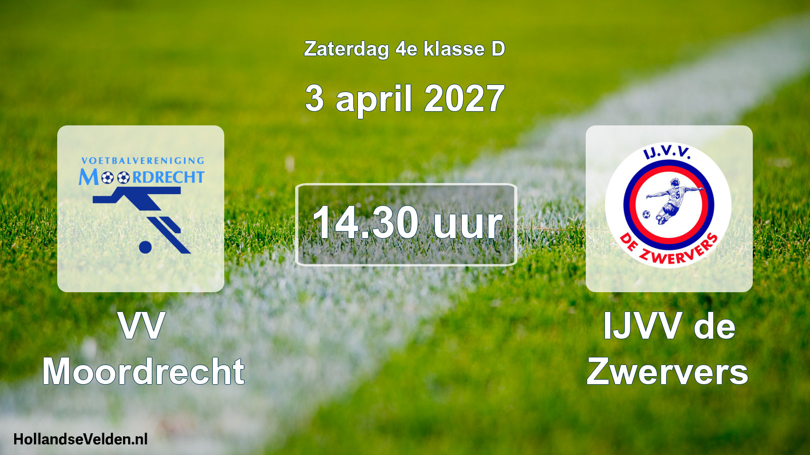 Geplande wedstrijd: VV Moordrecht - IJVV de Zwervers (3 april 2027)