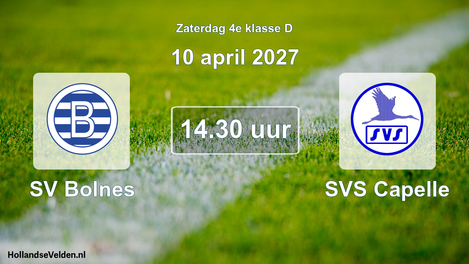Geplande wedstrijd: SV Bolnes - SVS Capelle (10 april 2027)