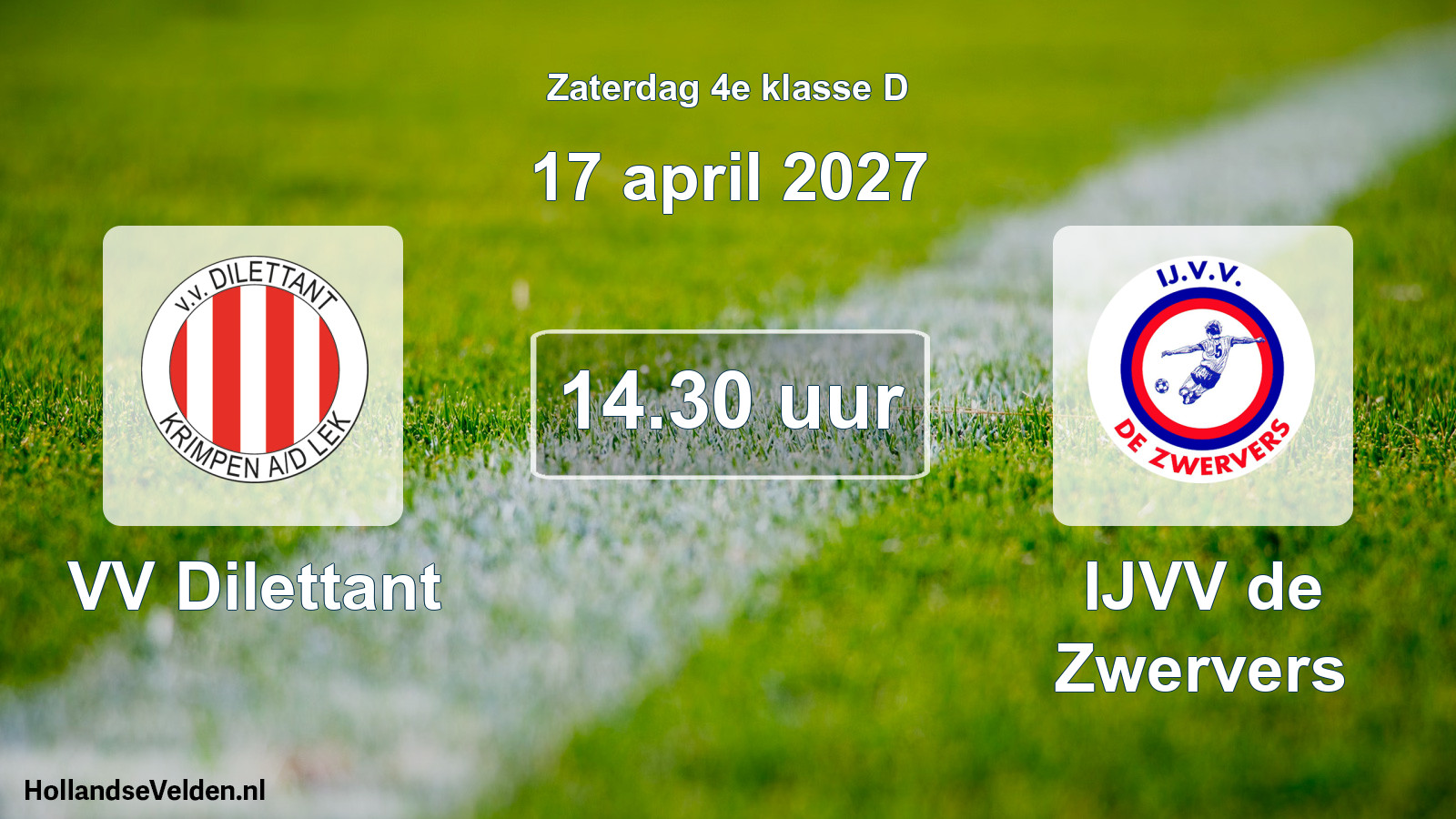 Geplande wedstrijd: VV Dilettant - IJVV de Zwervers (17 april 2027)