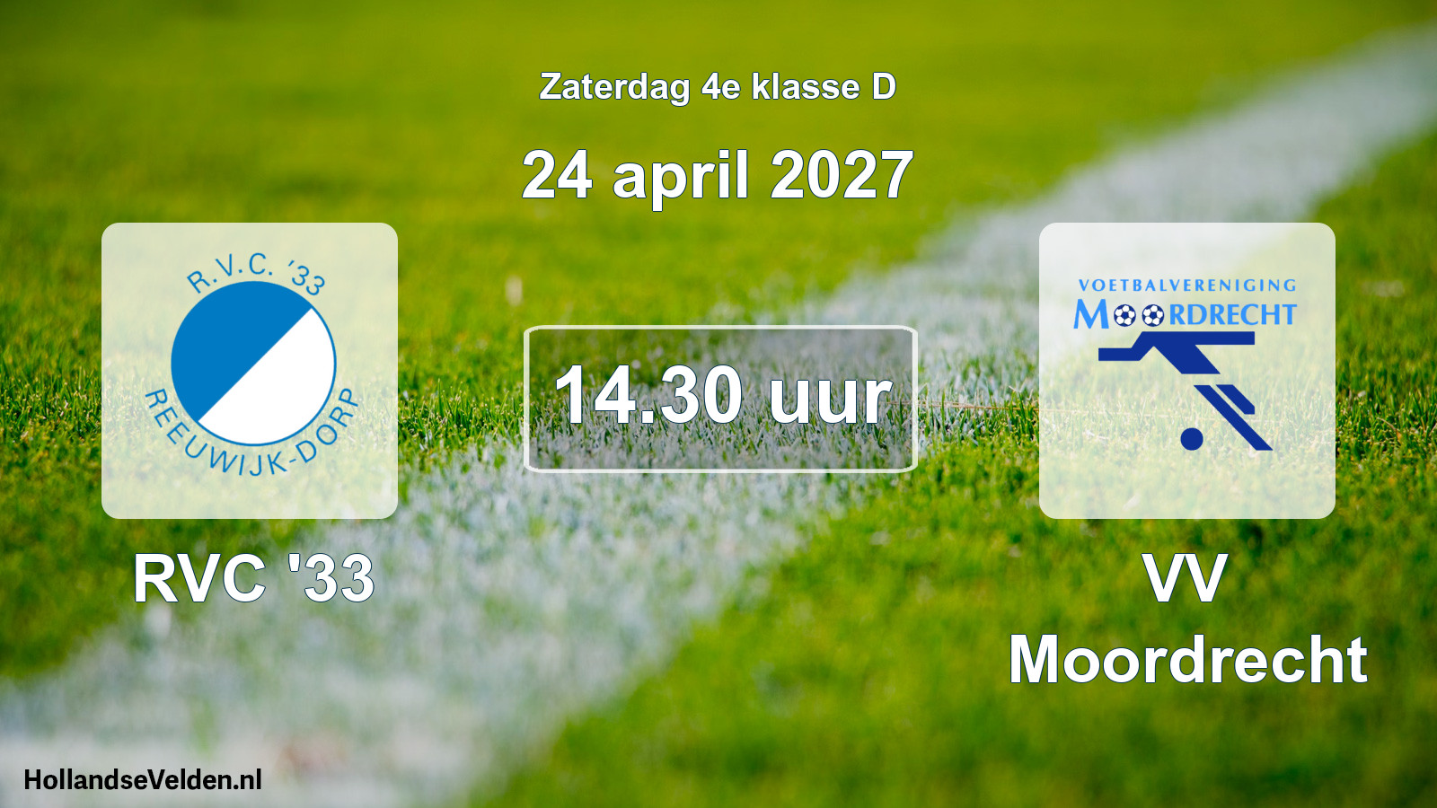 Scheduled Match: RVC '33 - VV Moordrecht (24 April 2027)