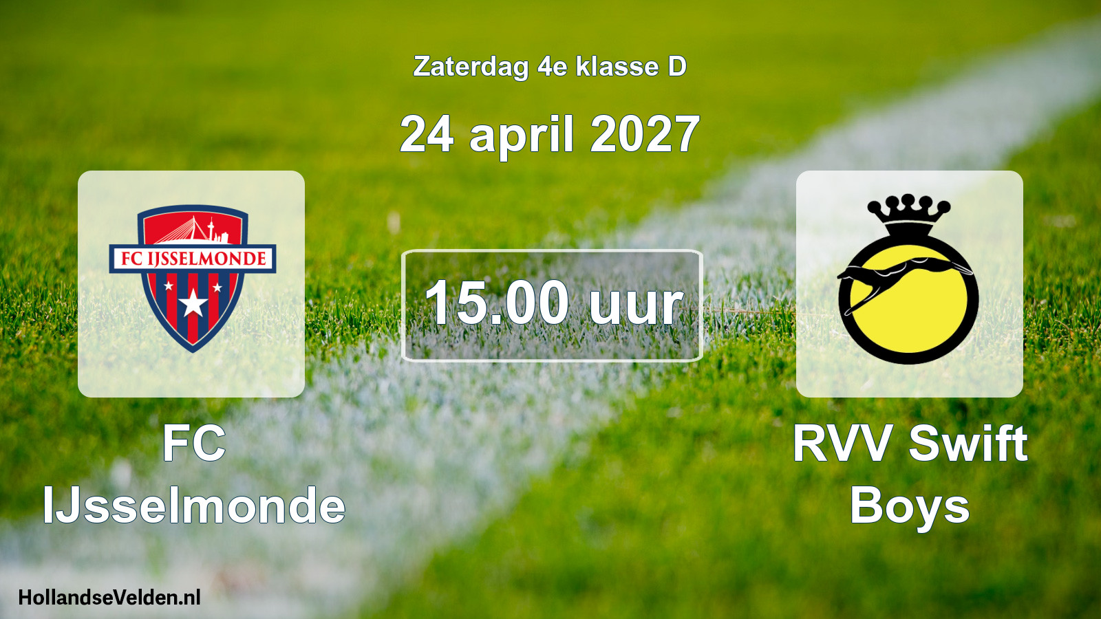 Geplande wedstrijd: FC IJsselmonde - RVV Swift Boys (24 april 2027)
