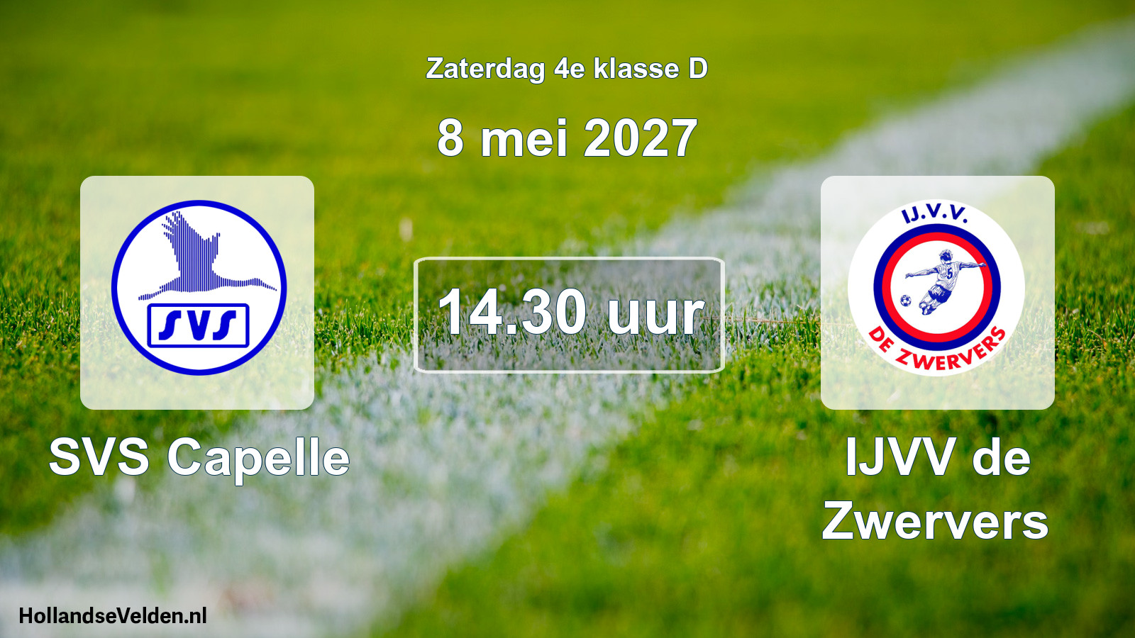 Geplande wedstrijd: SVS Capelle - IJVV de Zwervers (8 mei 2027)