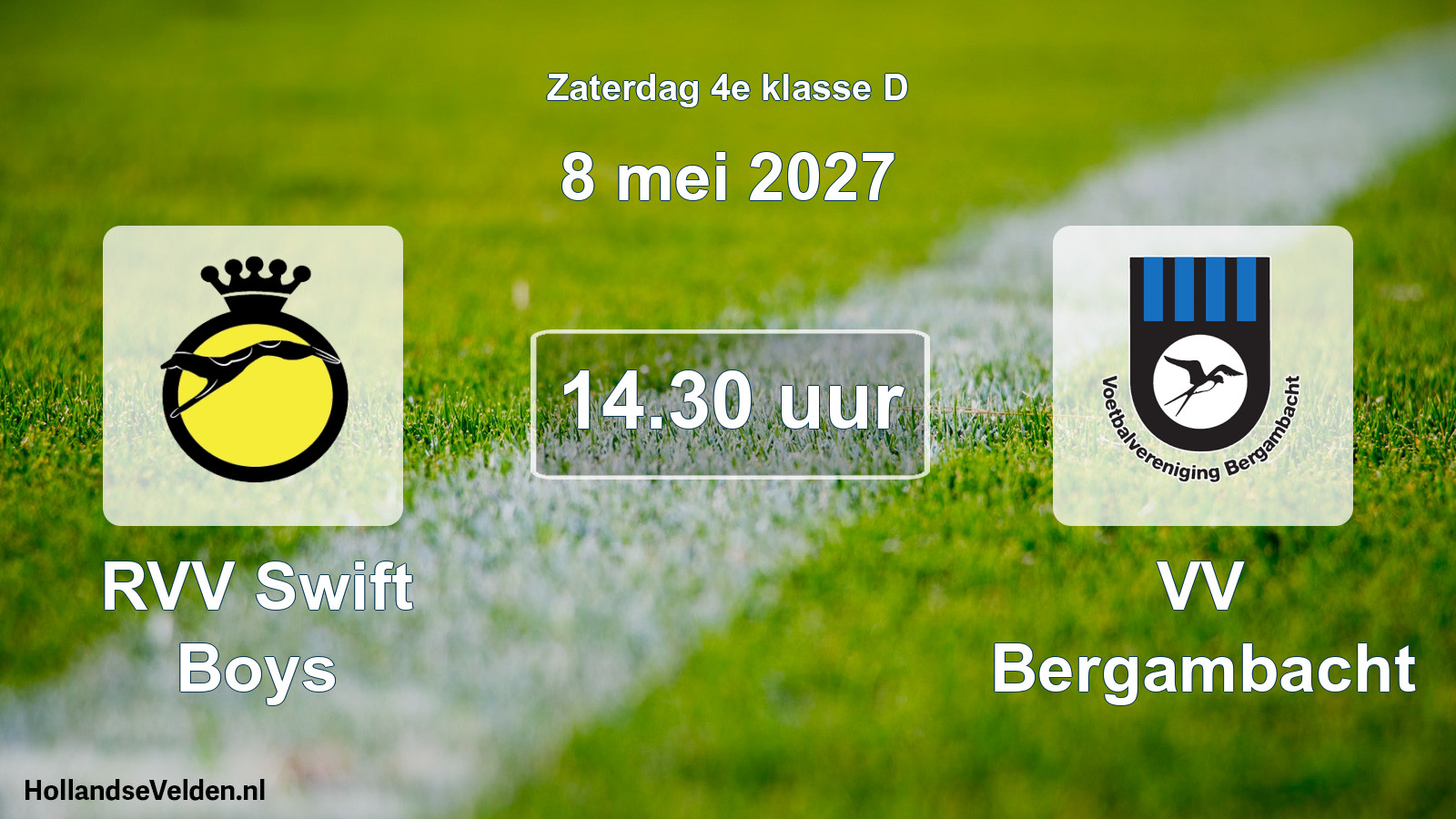 Geplande wedstrijd: RVV Swift Boys - VV Bergambacht (8 mei 2027)