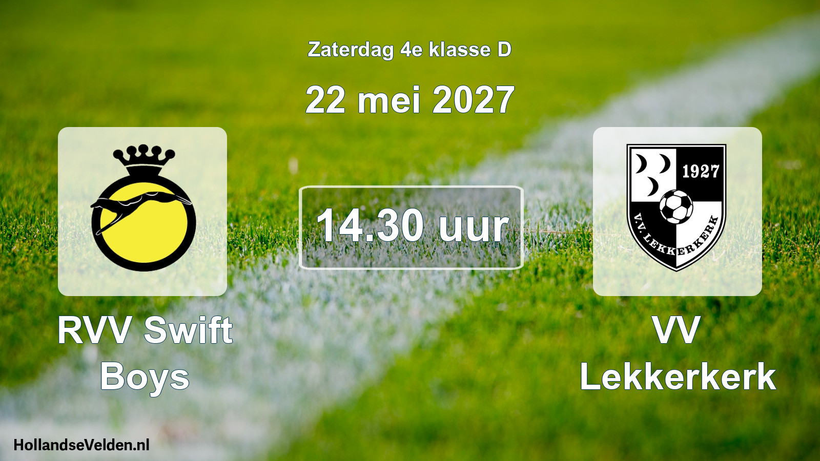 Geplande wedstrijd: RVV Swift Boys - VV Lekkerkerk (22 mei 2027)