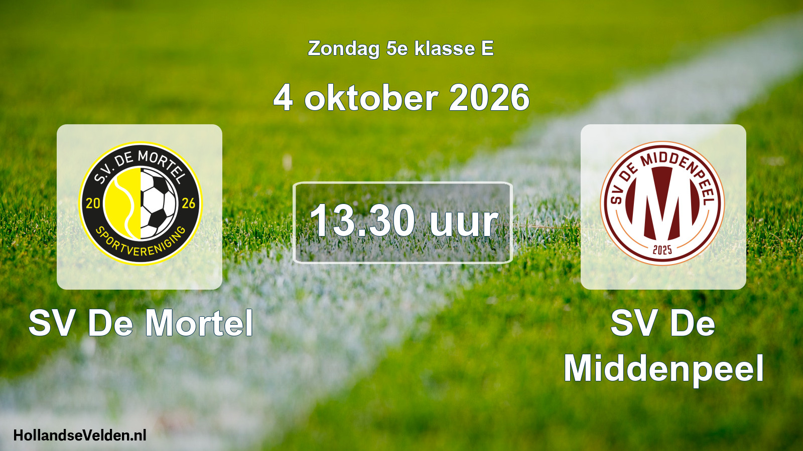 Geplande wedstrijd: SV De Mortel - SV De Middenpeel (4 oktober 2026)