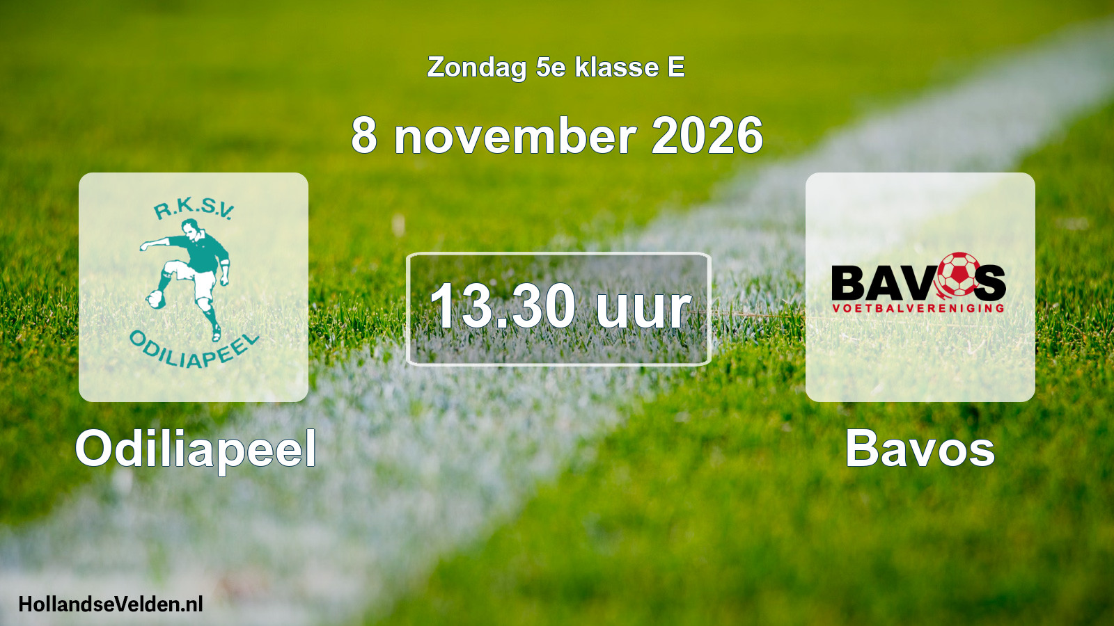 Geplande wedstrijd: Odiliapeel - Bavos (8 november 2026)