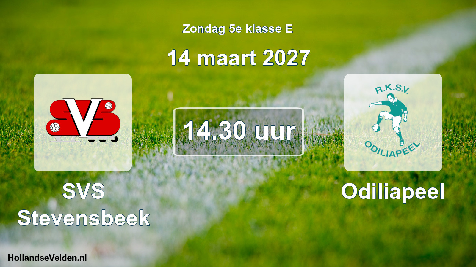 Geplande wedstrijd: SVS Stevensbeek - Odiliapeel (14 maart 2027)