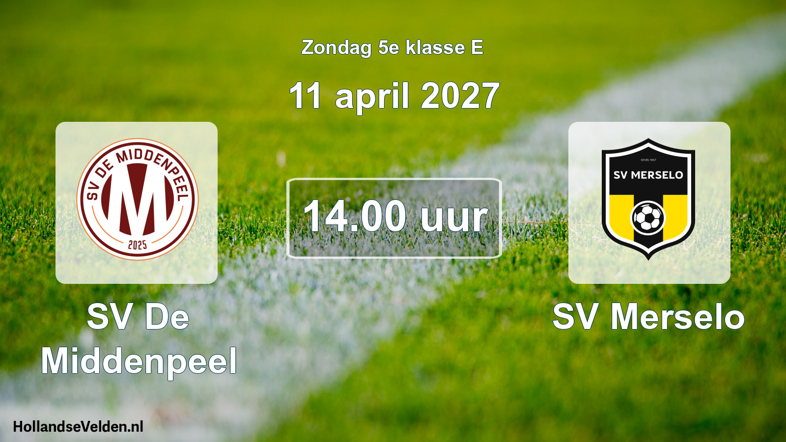 Geplande wedstrijd: SV De Middenpeel - SV Merselo (11 april 2027)