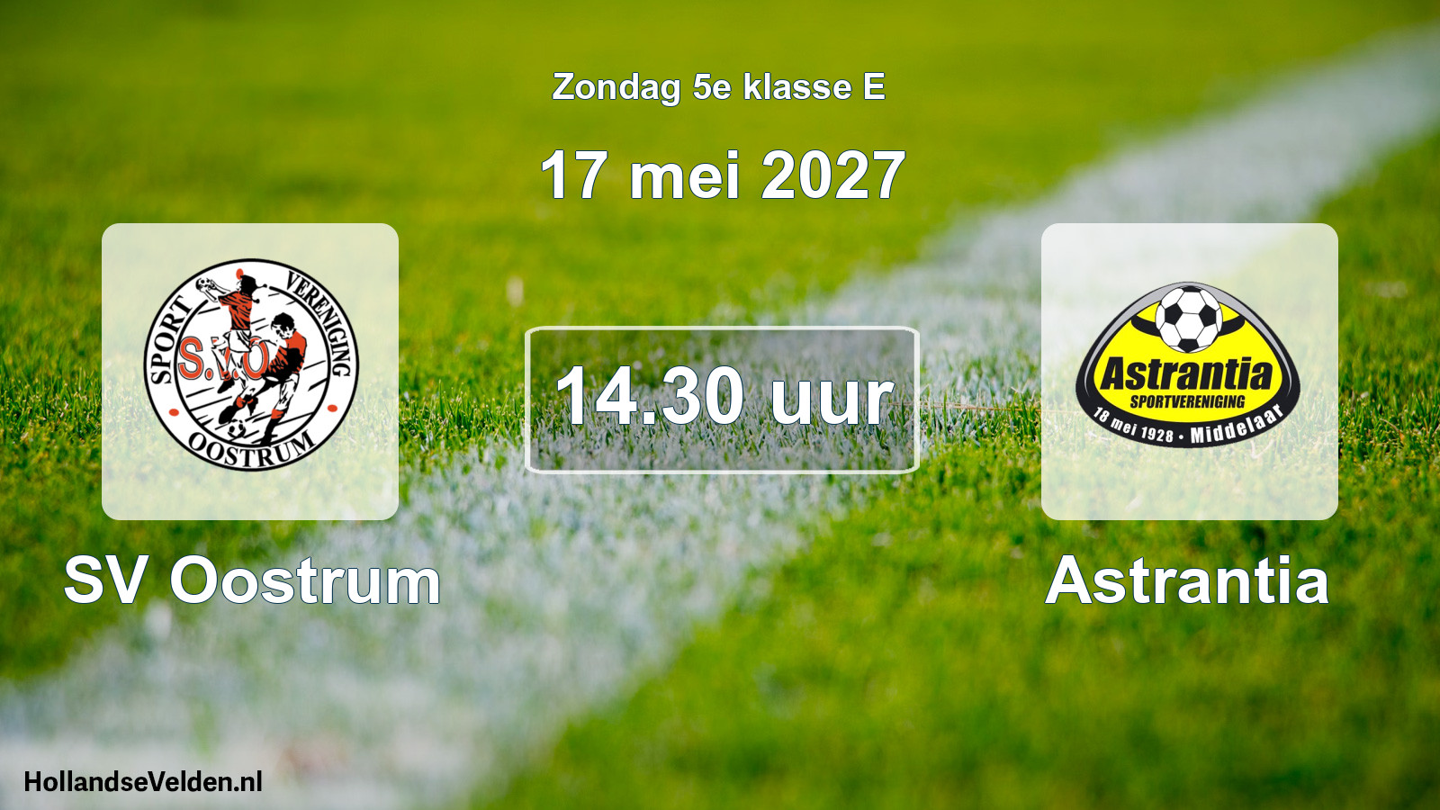 Geplande wedstrijd: SV Oostrum - Astrantia (17 mei 2027)
