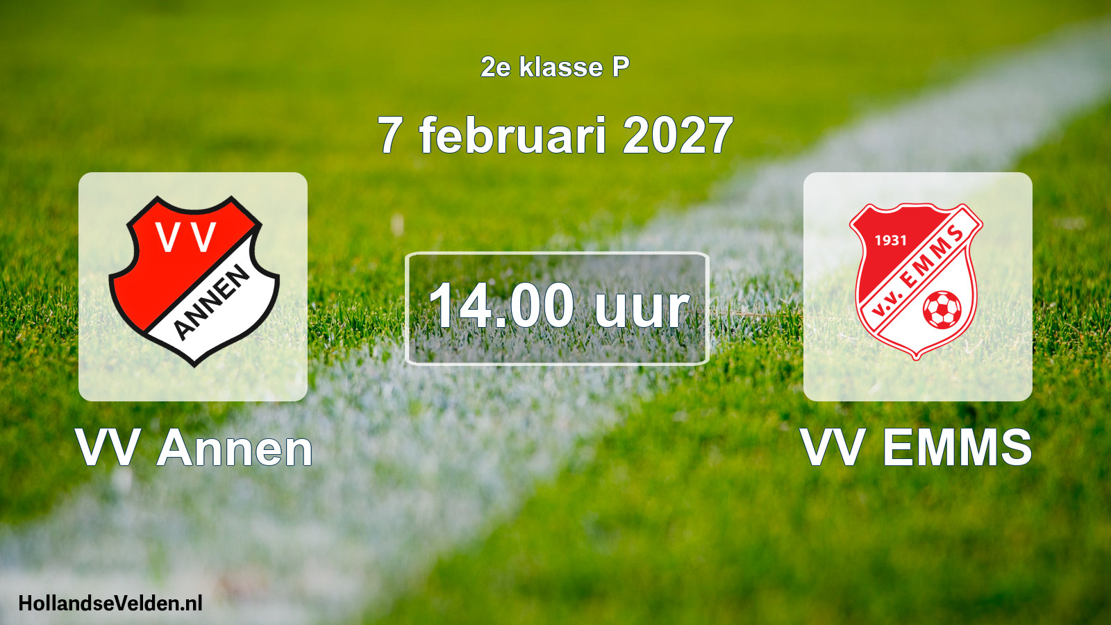 Geplande wedstrijd: VV Annen - VV EMMS (7 februari 2027)
