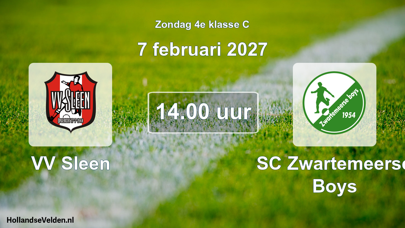 Geplande wedstrijd: VV Sleen - SC Zwartemeerse Boys (7 februari 2027)