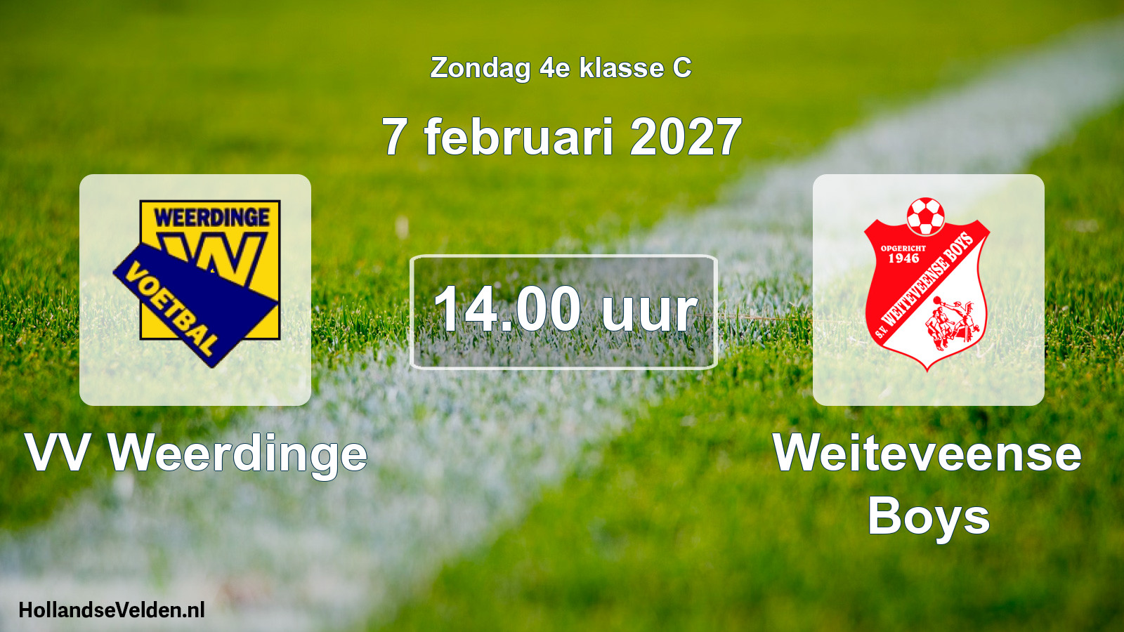 Geplande wedstrijd: VV Weerdinge - Weiteveense Boys (7 februari 2027)