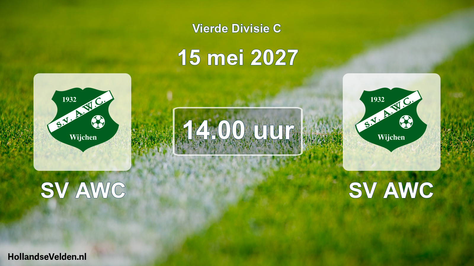 Geplande wedstrijd: SV AWC - SV AWC (15 mei 2027)