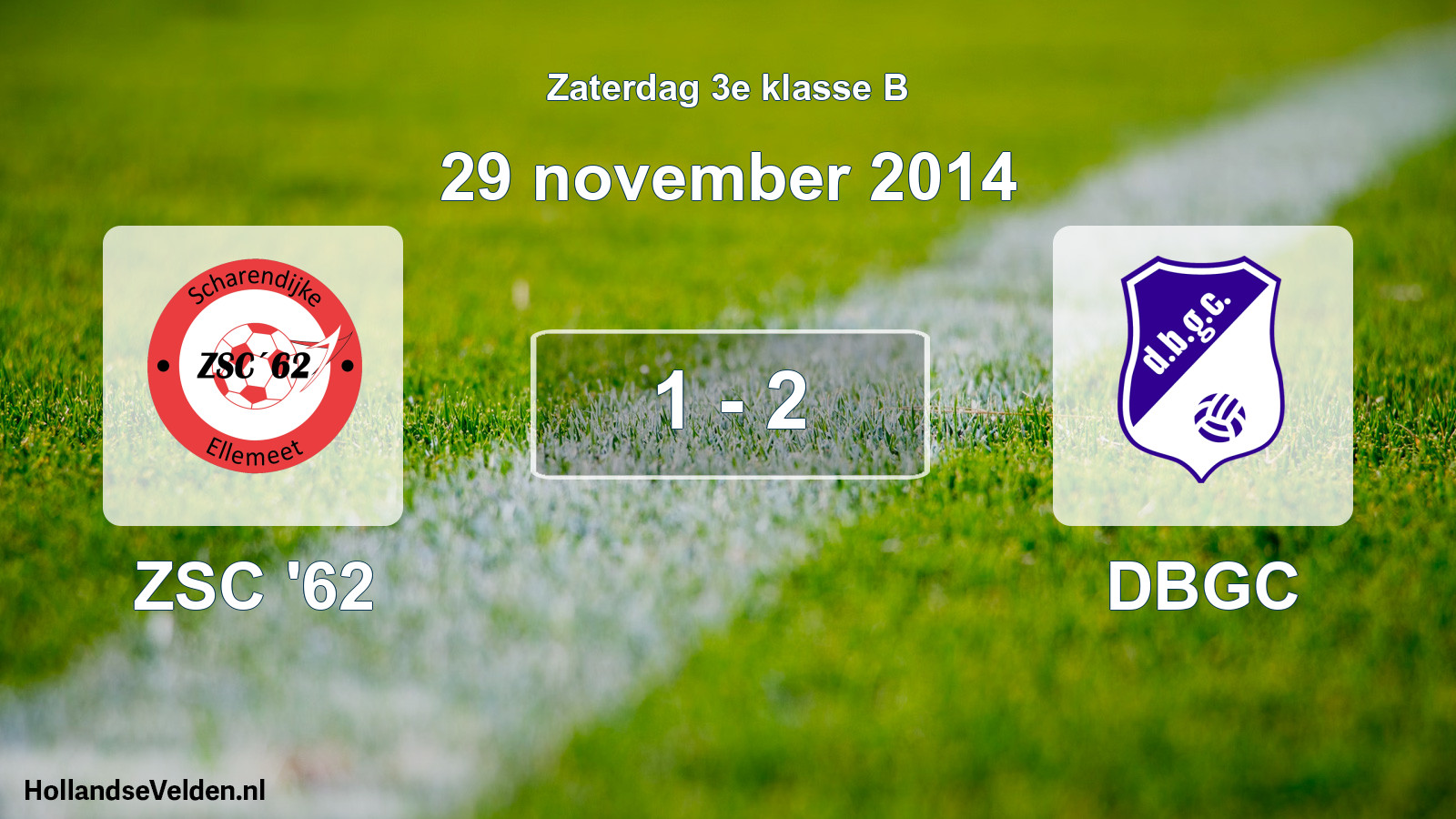 Total number of matches played: ZSC '62 - DBGC 1 - 2 (29 November 2014)