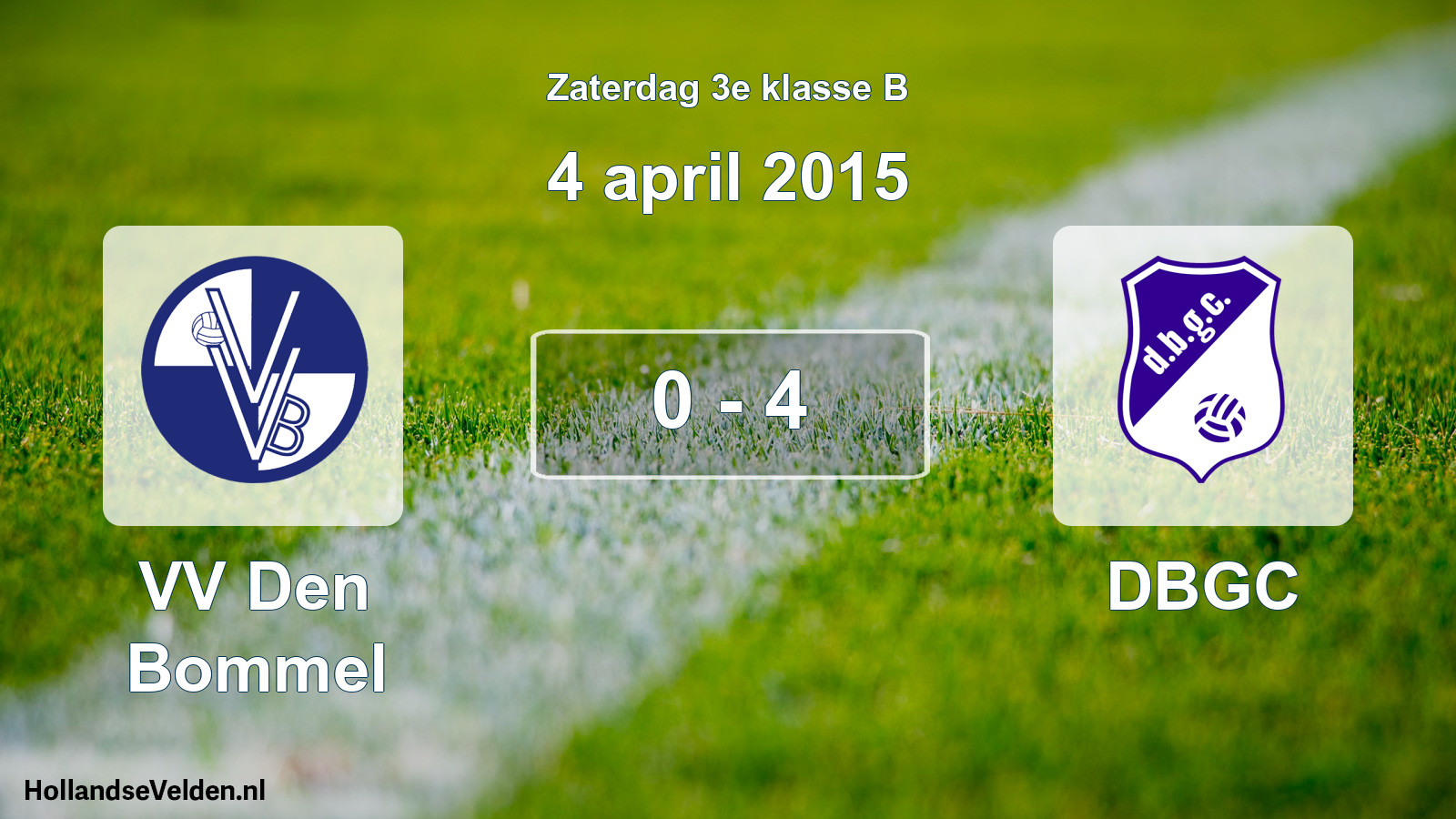 Total number of matches played: VV Den Bommel - DBGC 0 - 4 (4 April 2015)