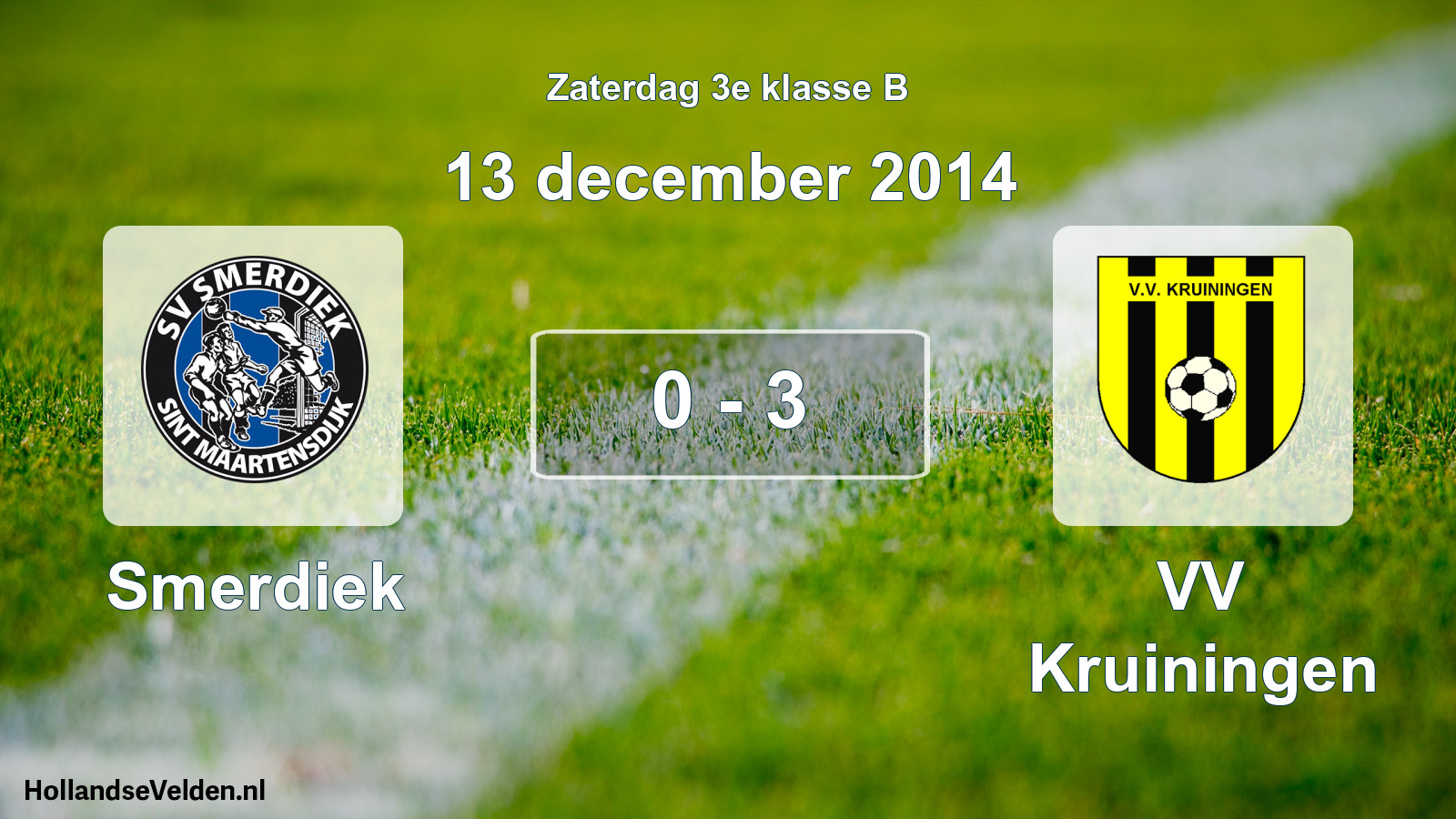 Total number of matches played: Smerdiek - VV Kruiningen 0 - 3 (13 December 2014)