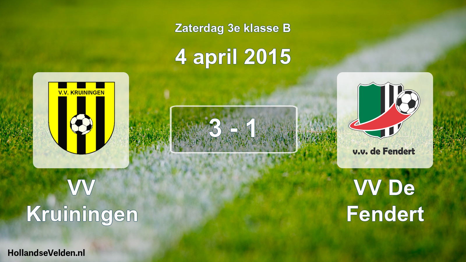 Total number of matches played: VV Kruiningen - VV De Fendert 3 - 1 (4 April 2015)