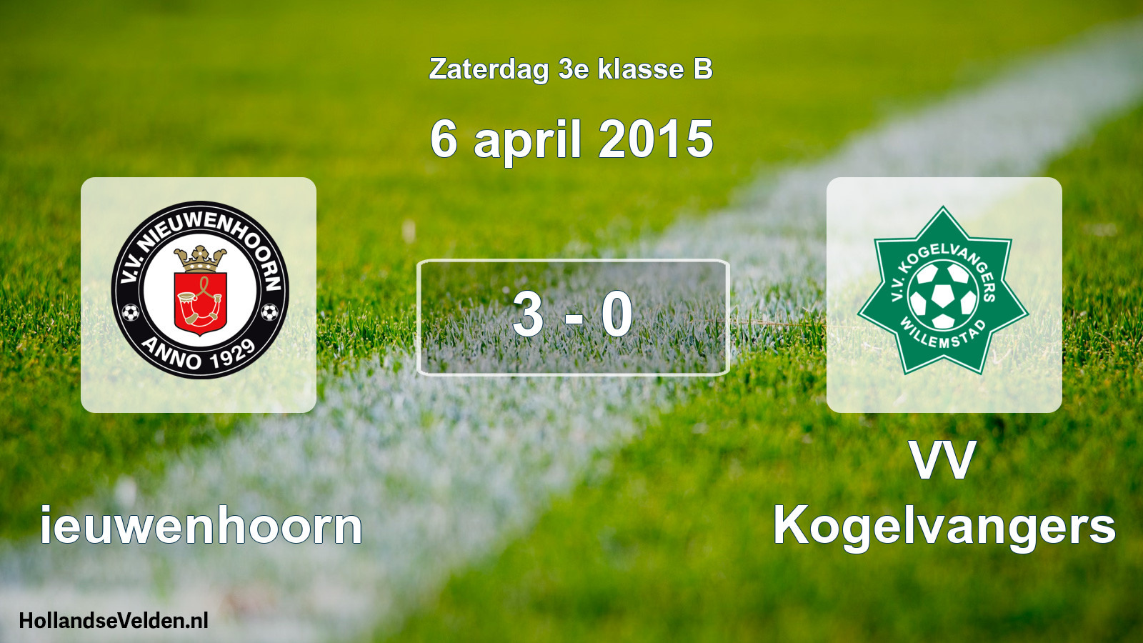 Total number of matches played: Nieuwenhoorn - VV Kogelvangers 3 - 0 (6 April 2015)