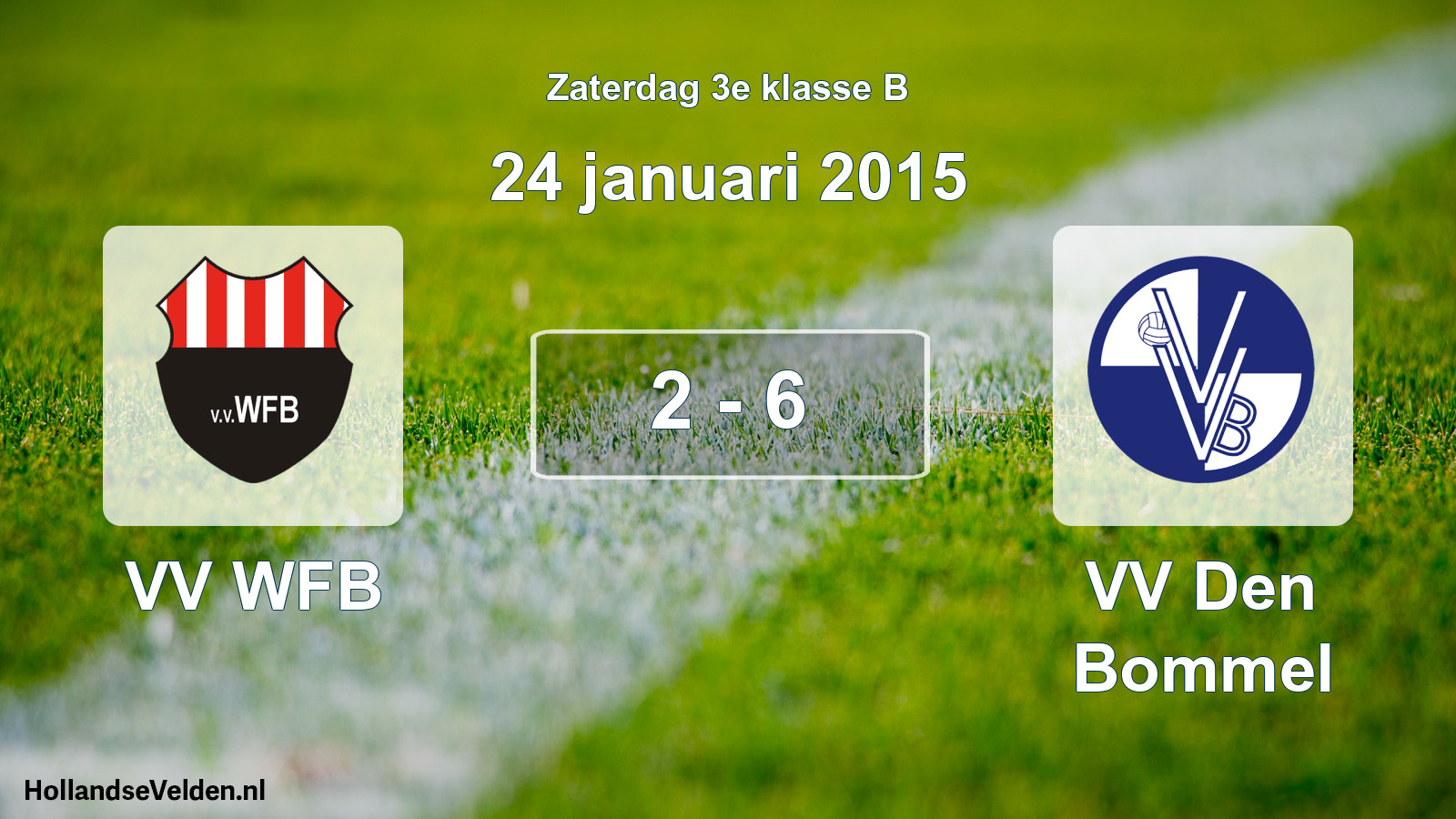 Total number of matches played: VV WFB - VV Den Bommel 2 - 6 (24 January 2015)
